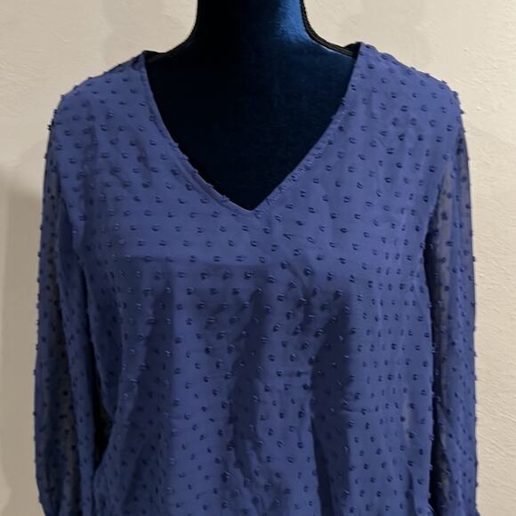 Cooper and Ella blouse Hem style very pretty! Navy Blue and super cute! Size L - Picture 2 of 15
